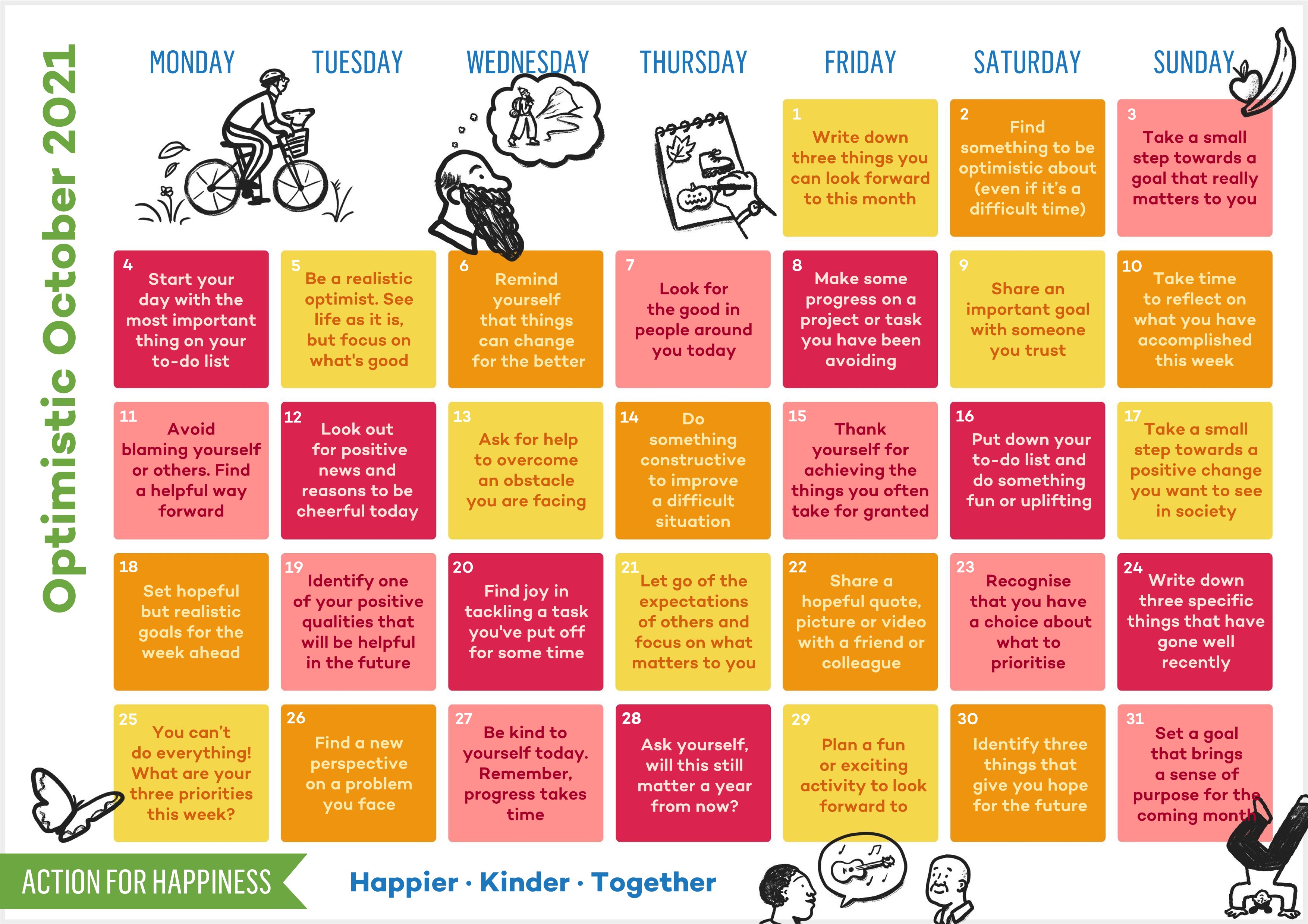 Image of the Optimistic October Calendar.